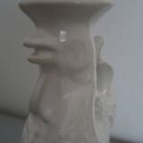 Coq St Clément  Pompadour bougeoir Faïence blanche 27 cm