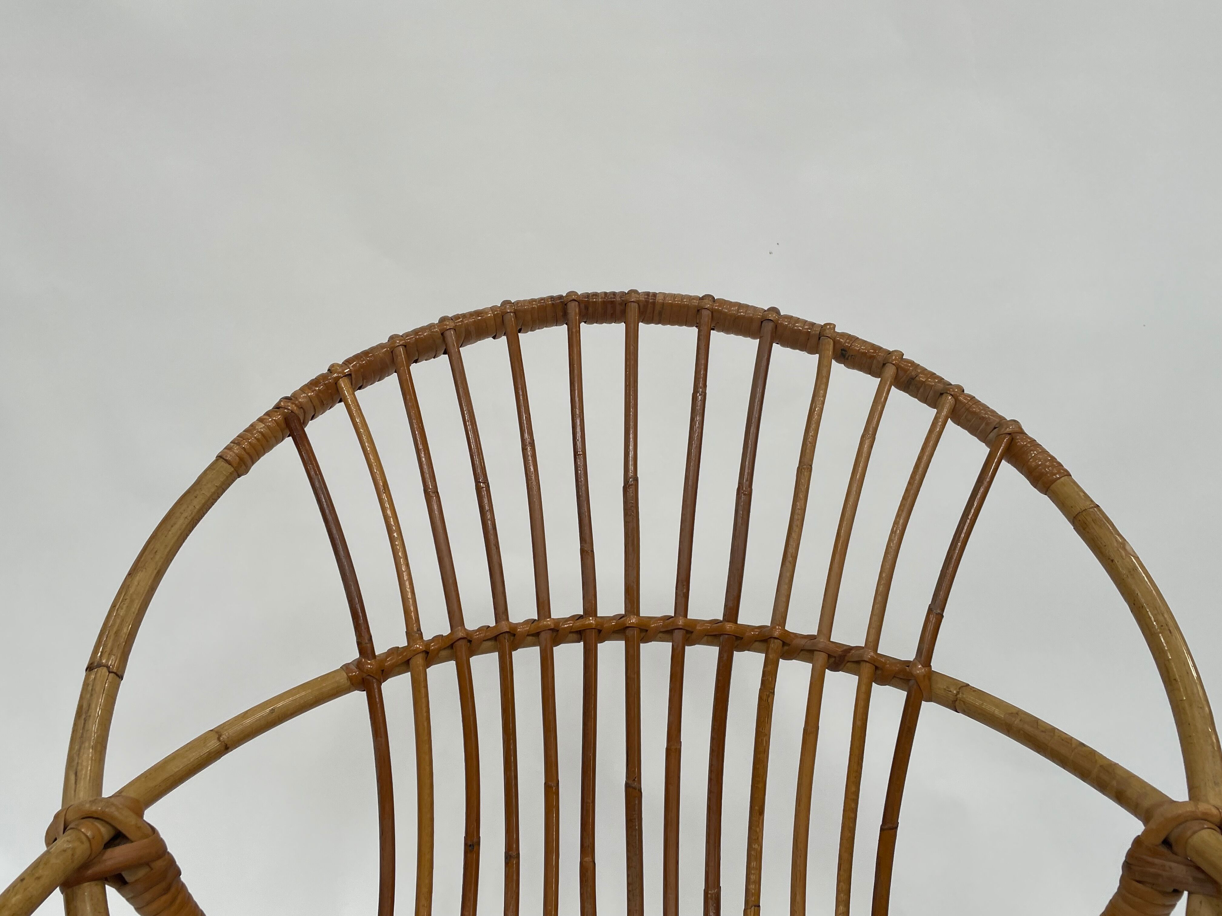 Vintage rattan chair by Dirk van Sliedregt Rohe Noordwolde 1960 in the Netherlands