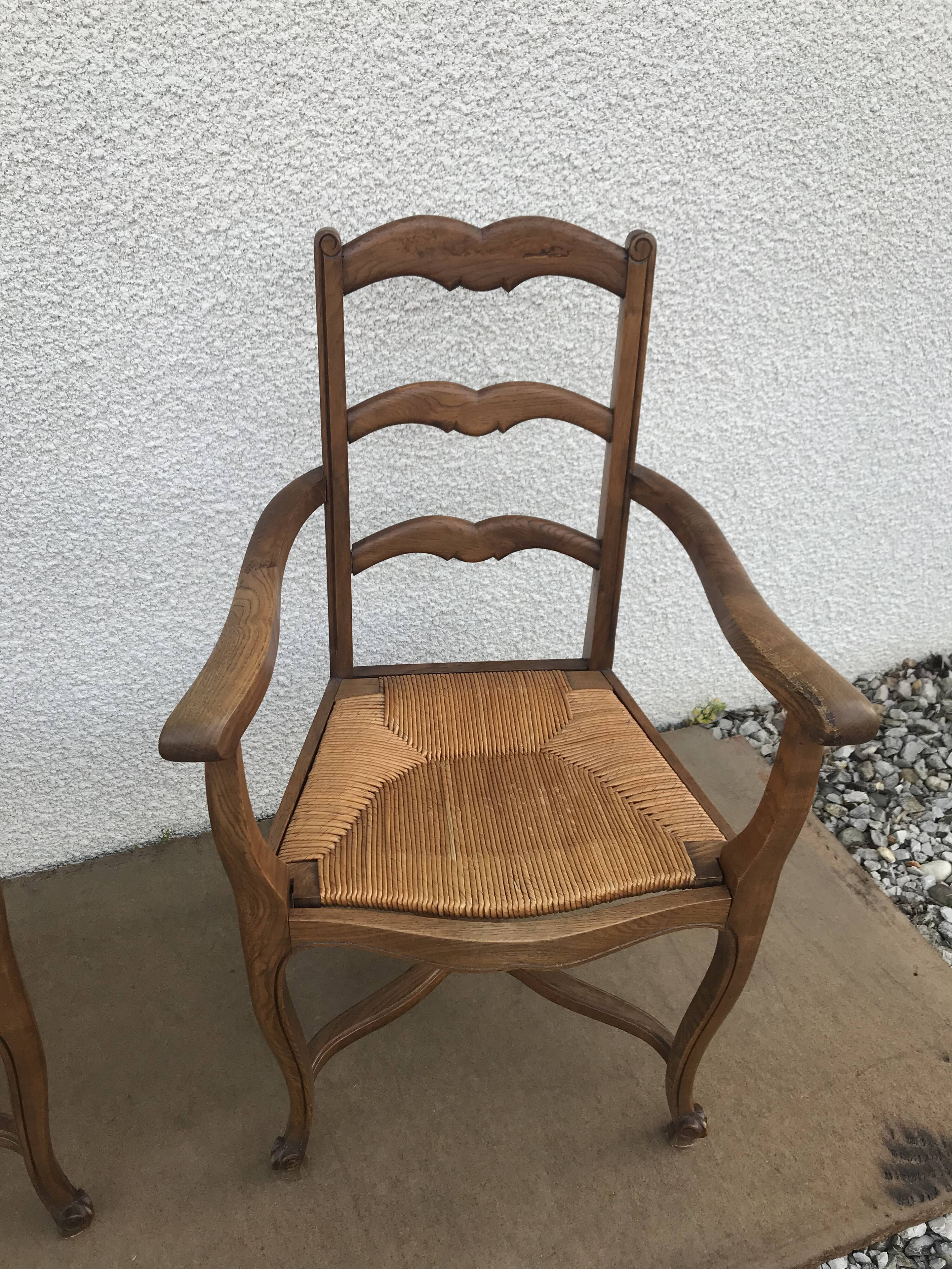 Pair of mulled rustic armchairs