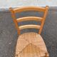 Louis Philippe solid blond wood and straw office chair