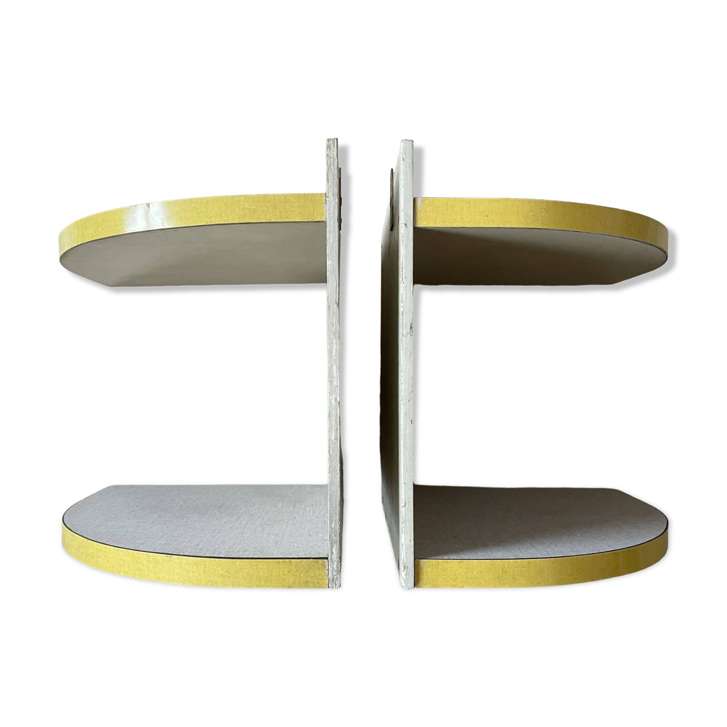 Set of 2 Formica corner shelves