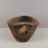 Cut or pocket empty in olive wood / 60s / Mid-Century / Wabi-sabi decoration