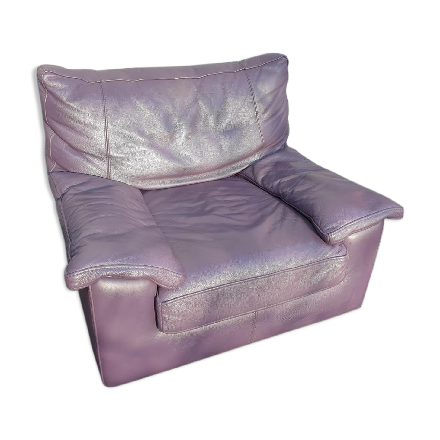 Steiner Ikeda leather purple armchair design Yves Christin 1979