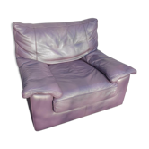 Fauteuil Steiner Ikeda cuir pourpre design Yves Christin 1979