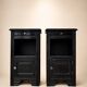 Pair of bedside tables — Art Deco style — Solid black stained oak