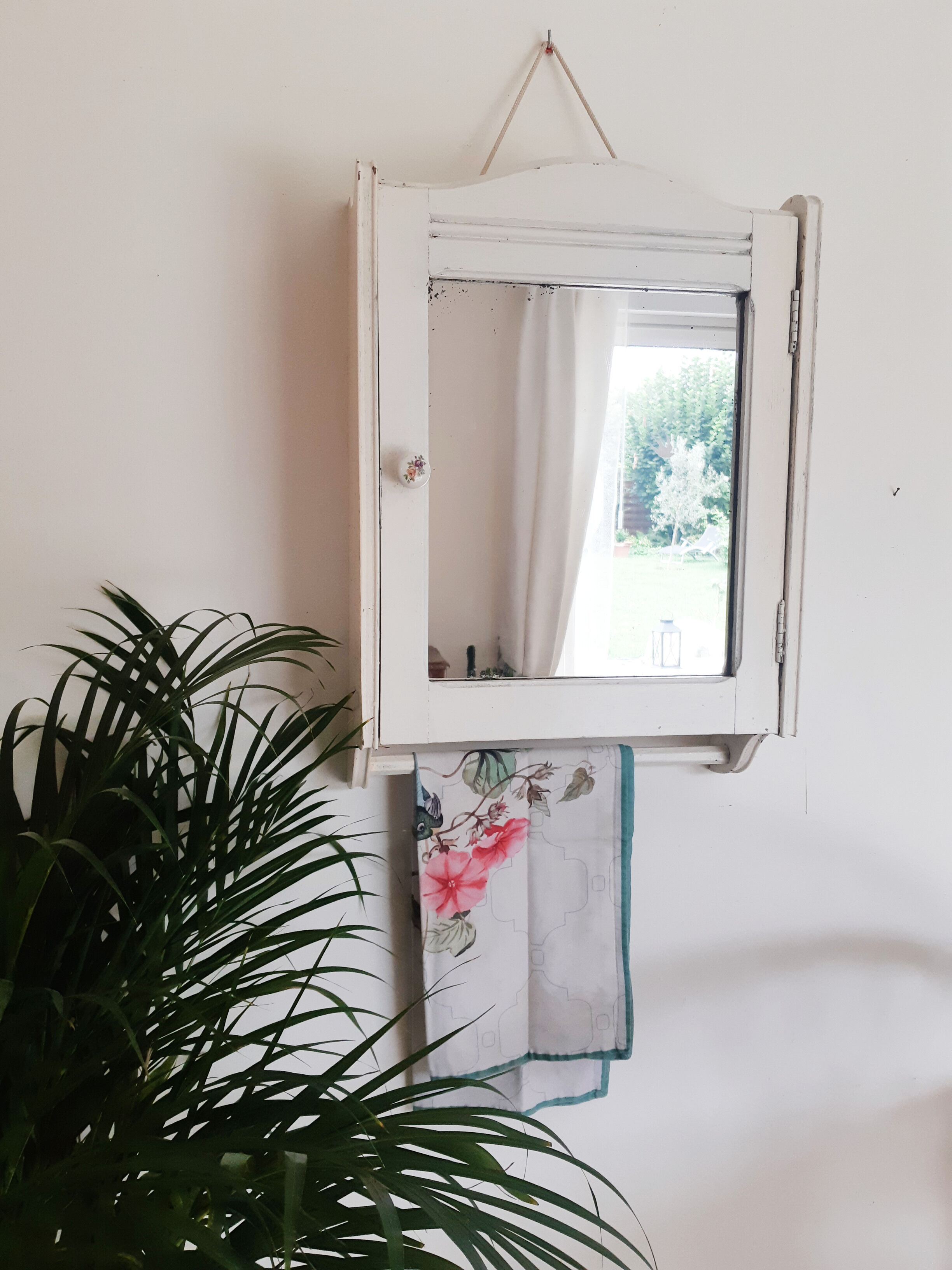 Toilet or medicine cabinet, with towel rail, with mirror