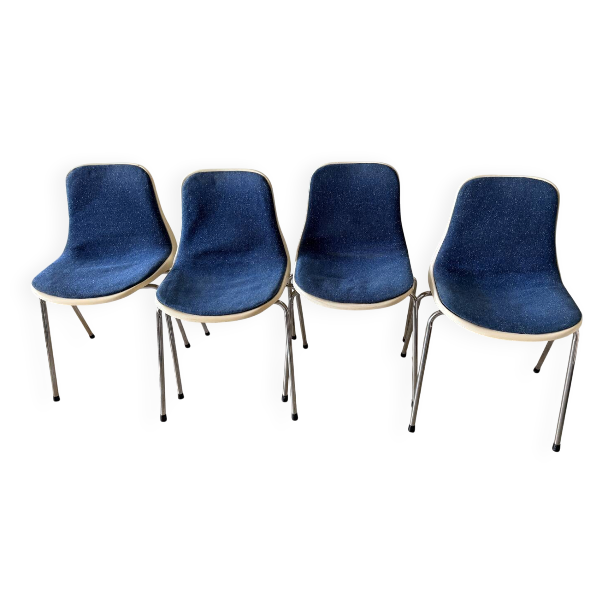 Set of 4 vintage Cojar chairs – Fermigier design – National Furniture