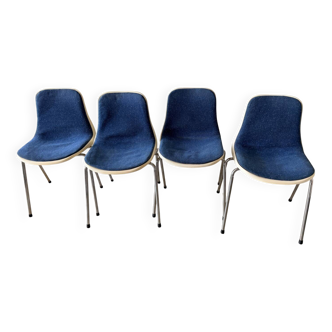 Set of 4 vintage Cojar chairs – Fermigier design – National Furniture