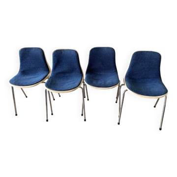 Set of 4 vintage Cojar chairs – Fermigier design – National Furniture