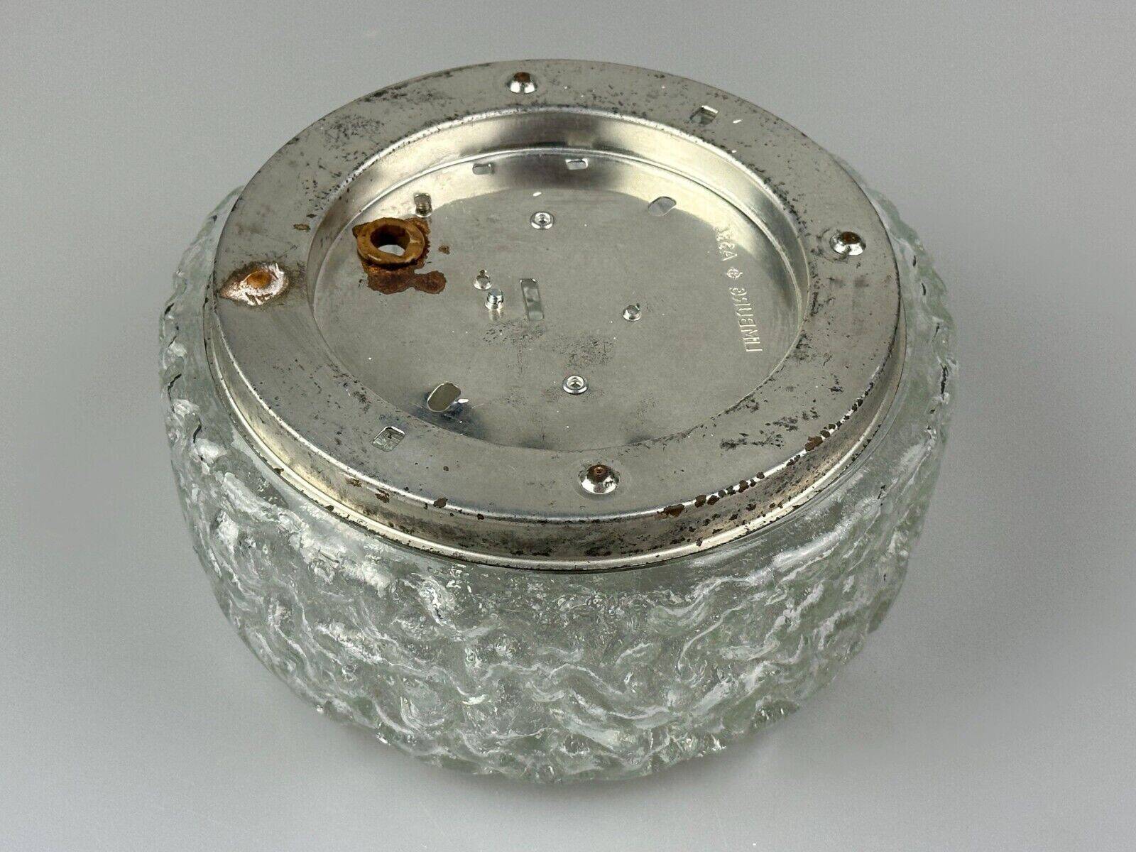 60s 70s ceiling lamp Glashütte Limburg Germany Plafoniere glass & metal