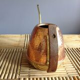 Copper and brass watering can