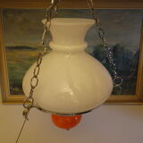 Vintage hanging from the 70s with chrome frame and enamelled orange ball finish