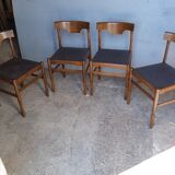 4 Scandinavian wooden chairs 1960