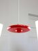 Space-Age Saucer Pendant in Red Plexiglas from Guzzini, 1960s