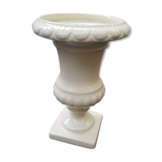 Old vase gien medici form ceramic white vintage