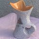 Vase tess in glazed ceramic pattern vintage and collector mountain chalet