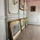 Set of 4 engravings, 19th-century reprint, very fine Napoleon III frames