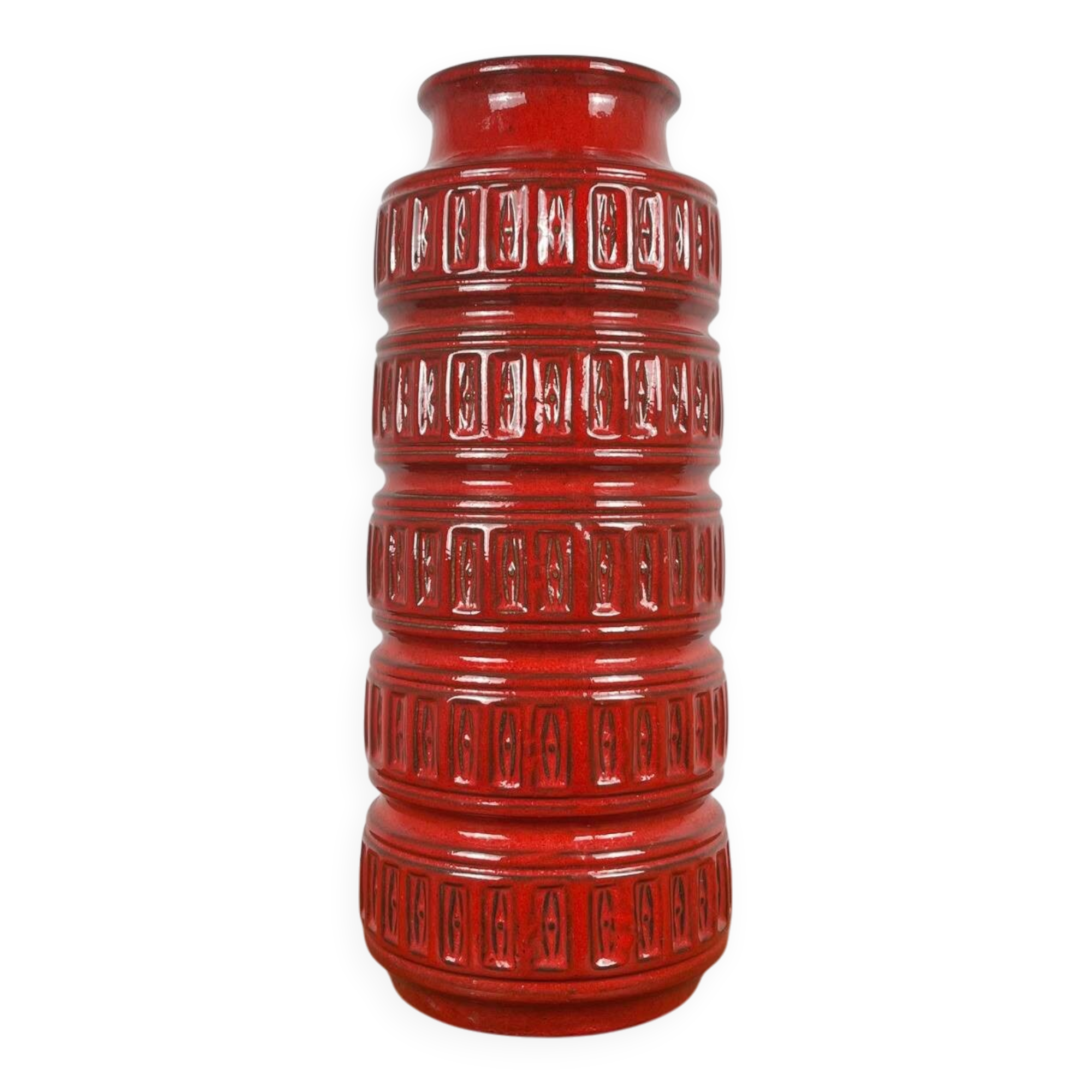 Large West Germany red glazed ceramic vase
