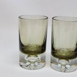 4 vintage whiskey glasses in smoked glass bubble design tapio wirkkala?