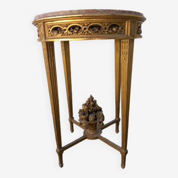 Louis XVI period gilded wood pedestal table