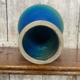 Antique Scandinavian Vintage Blue & Green Ceramic Cup Candle Holder