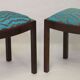 Paire de tabourets design année 50/60 tissu jacquard.