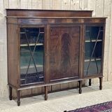 English 3-door mahogany bookcase from the 1950s