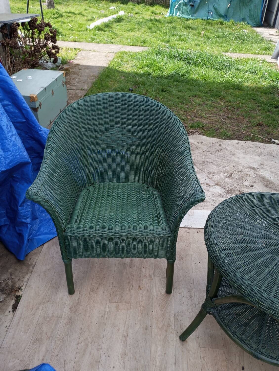 Rattan armchair table set