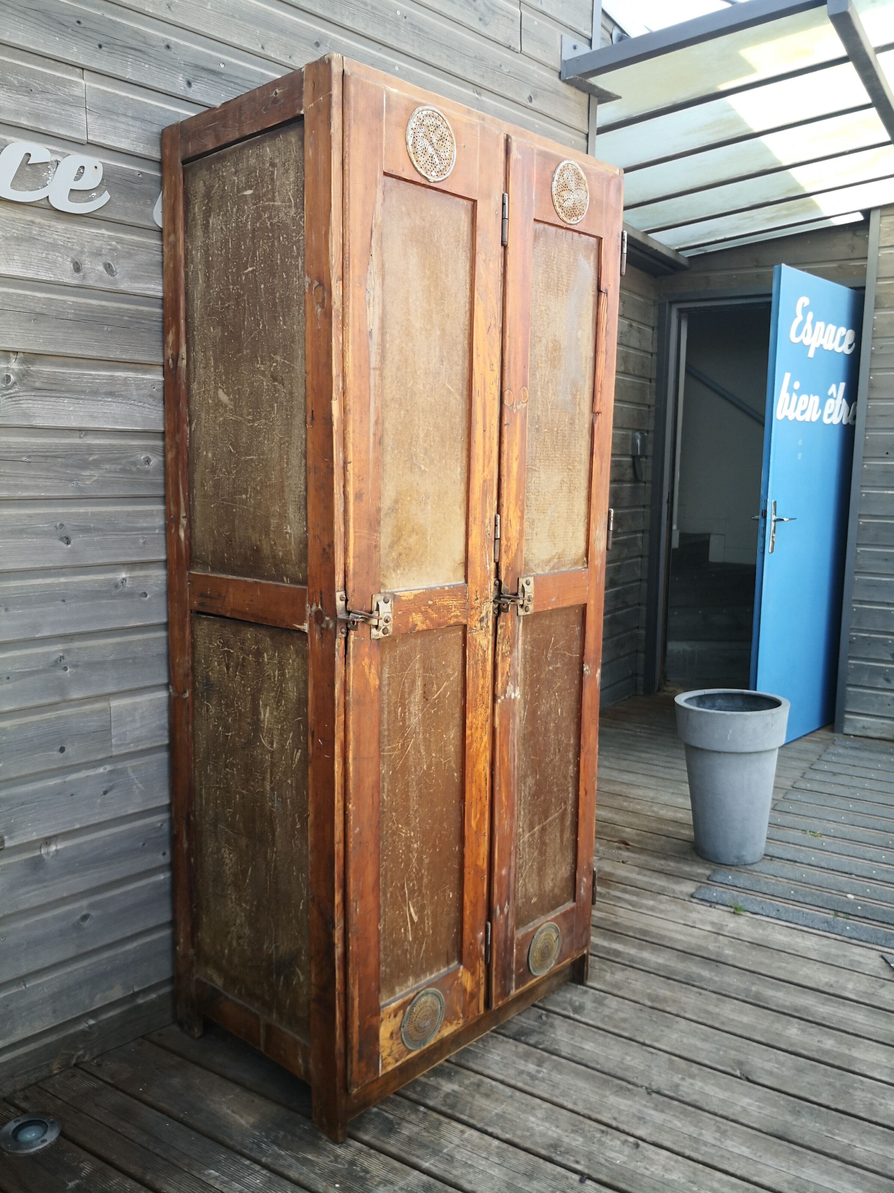 Coat rack cloakroom, Vintage wooden wardrobe