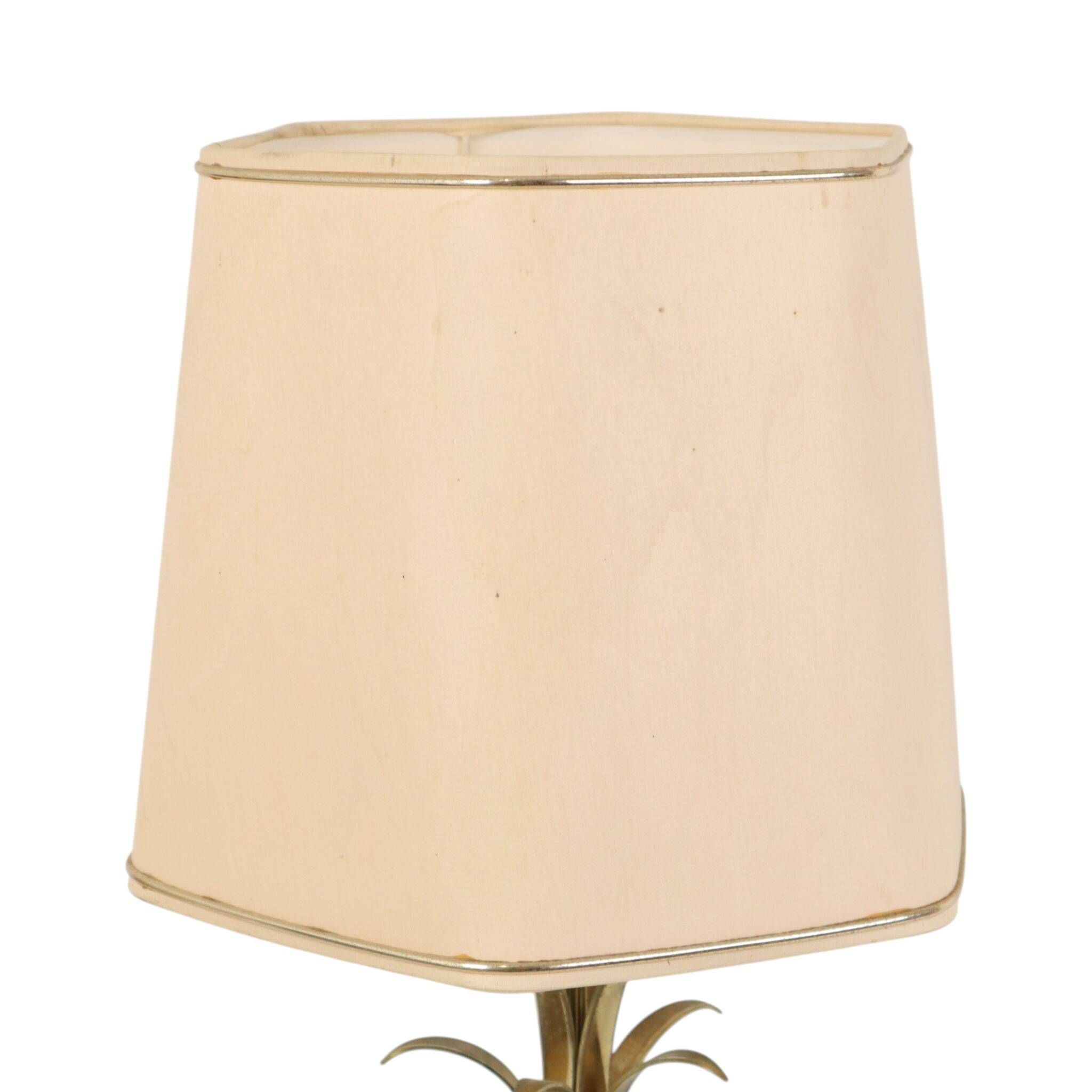 Lampe de table vintage en forme de palmier et d'ananas, massive, années 1970, 48 cm