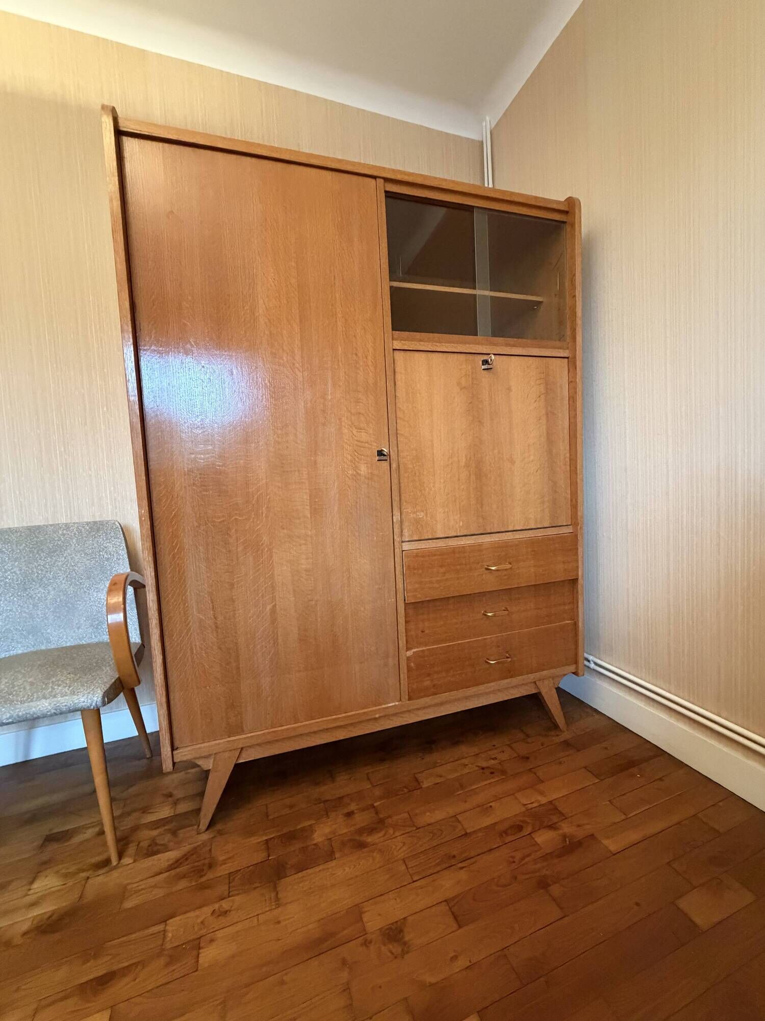 Wardrobe, vintage secretary