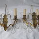 Pair of gilt bronze wall lights antique flower torch lamp