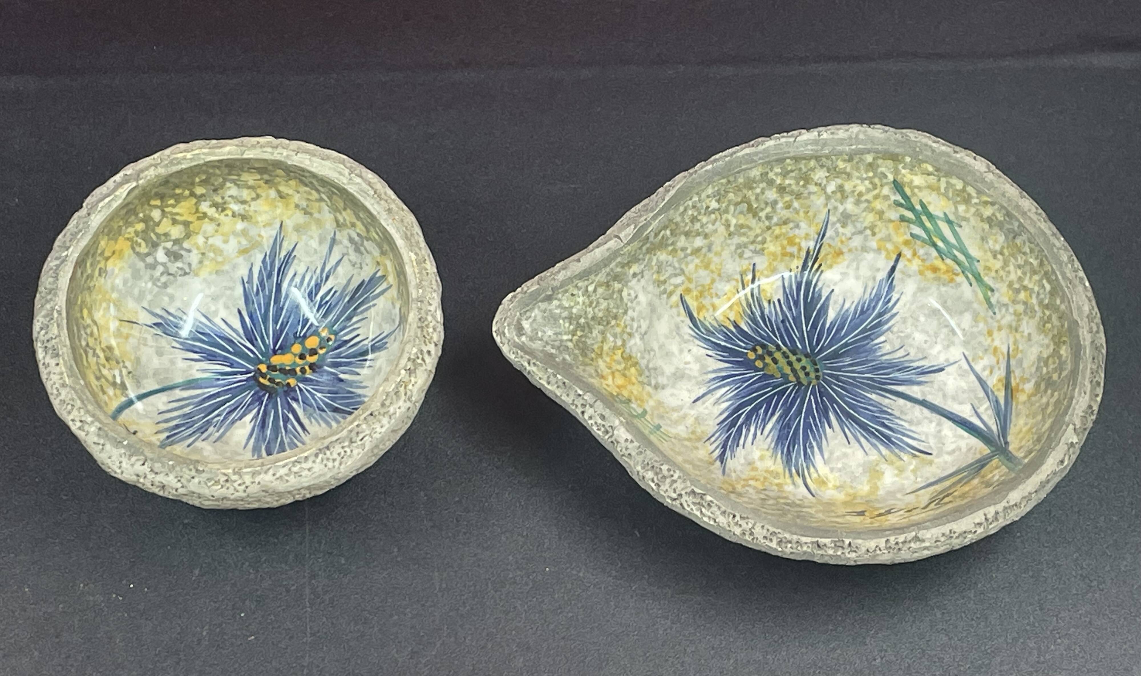 Vallauris ceramic by J. YELL, set of 2 - (9 to 15 cm)