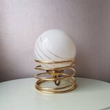 Lampe spirale dorée des années 1970