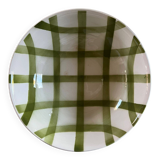 shallow dish Moulin des Loups with green checks