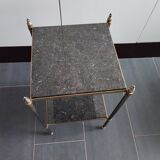 Black marble and brass stool