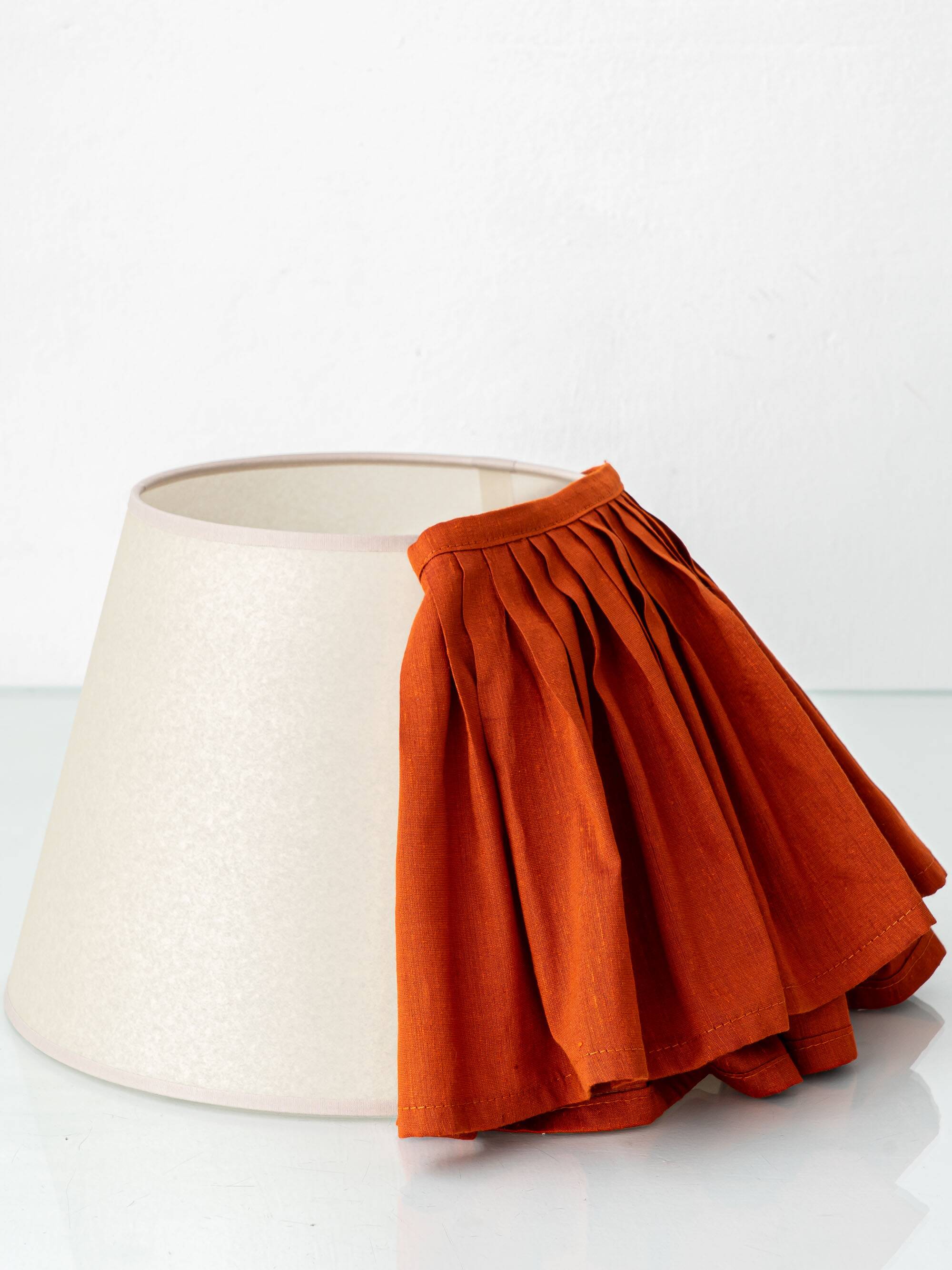 Polychrome Dutch Delft Table Lamp, Tichelaar Makkum, with New Loose Pleat Silk Shade