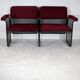 Black honeycomb steel sofa, burgundy fabrics, Italy, circa 1970