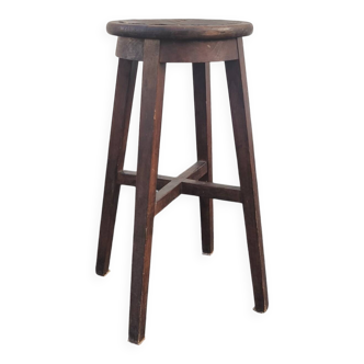 High stool in solid oak, 1950
