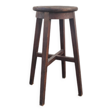 High stool in solid oak, 1950