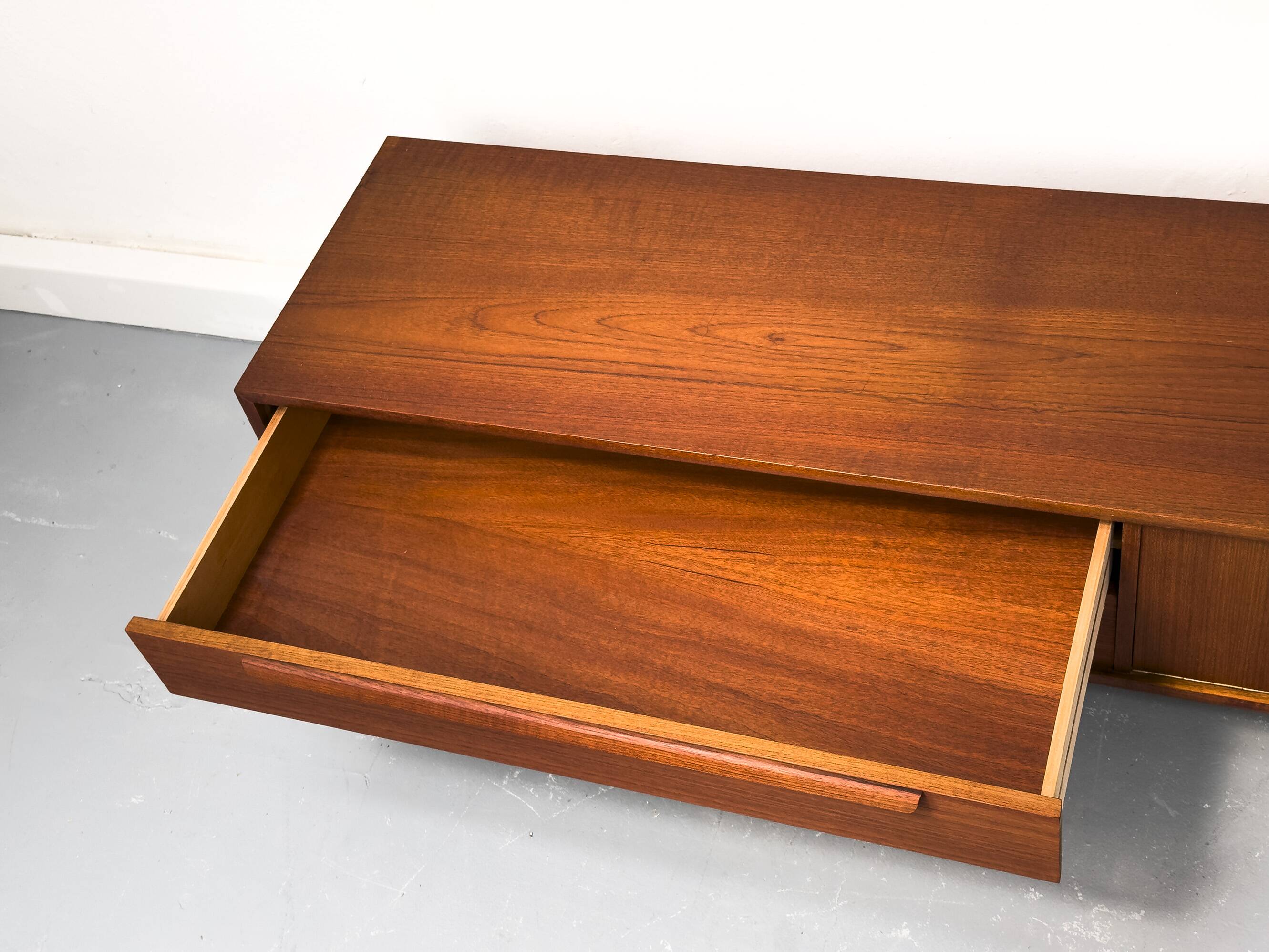 Teak lowboard with drawers from WK Möbel, 1960s