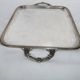Serving tray with liqueur or other silver metal old art nouveau hallmark