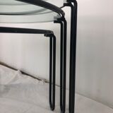 Metal and glass nesting coffee table 1970