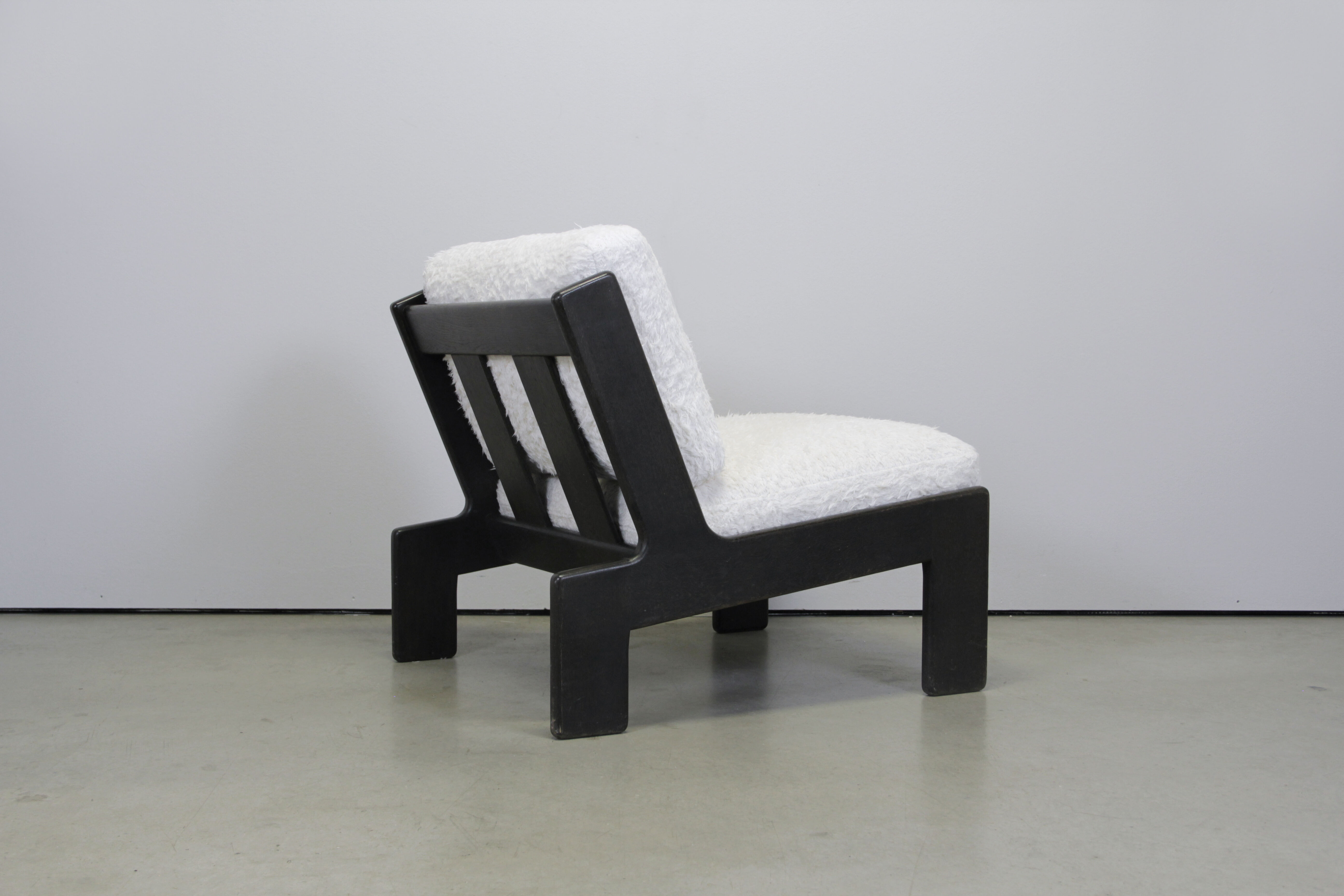 Brutalist oak lounge chair by Esko Pajamies for ASKO, Finland 1970s