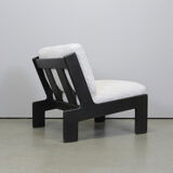 Brutalist oak lounge chair by Esko Pajamies for ASKO, Finland 1970s