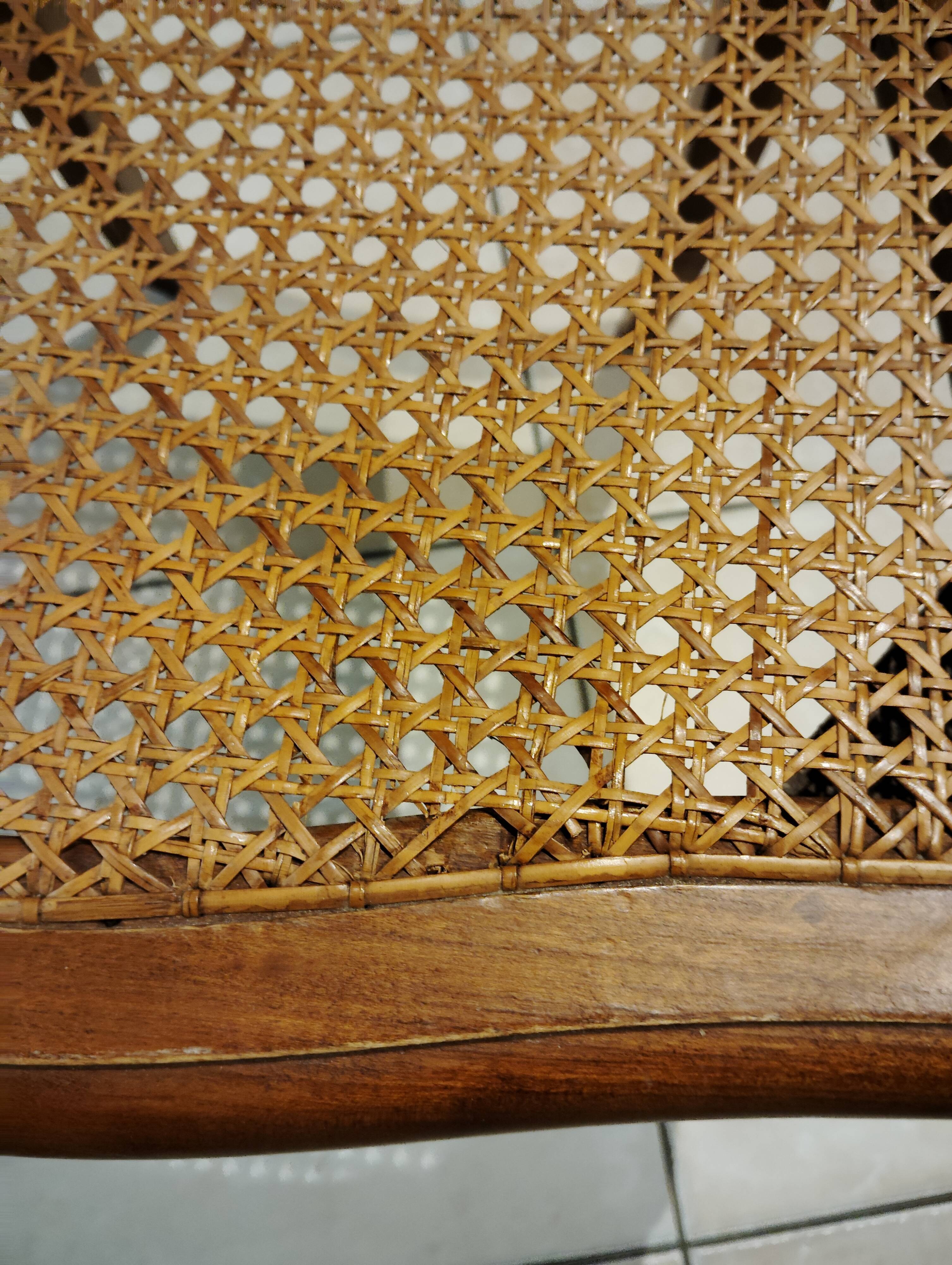 Set of 6 caned Regency/Louis XV chairs