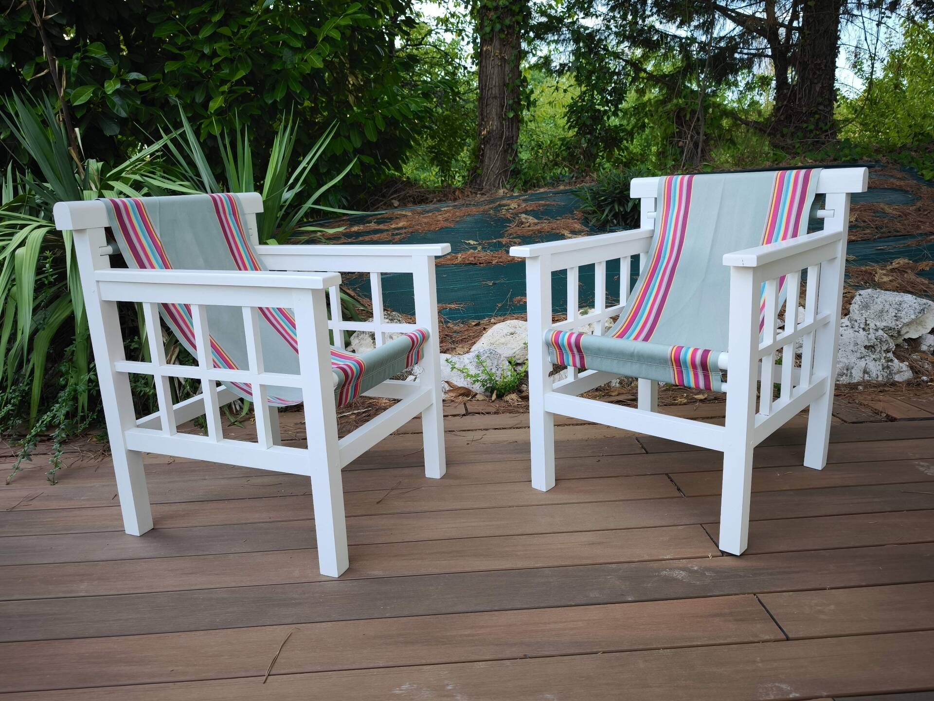 Pair of "hammock" armchairs by Robert Mallet Stevens