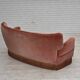 1970s, 3-seater Danish curved sofa, pink furniture velour.