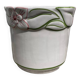 Cache-pot en céramique blanc peint à la main