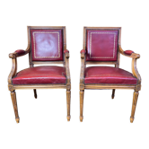 Pair of Louis XVI style armchairs